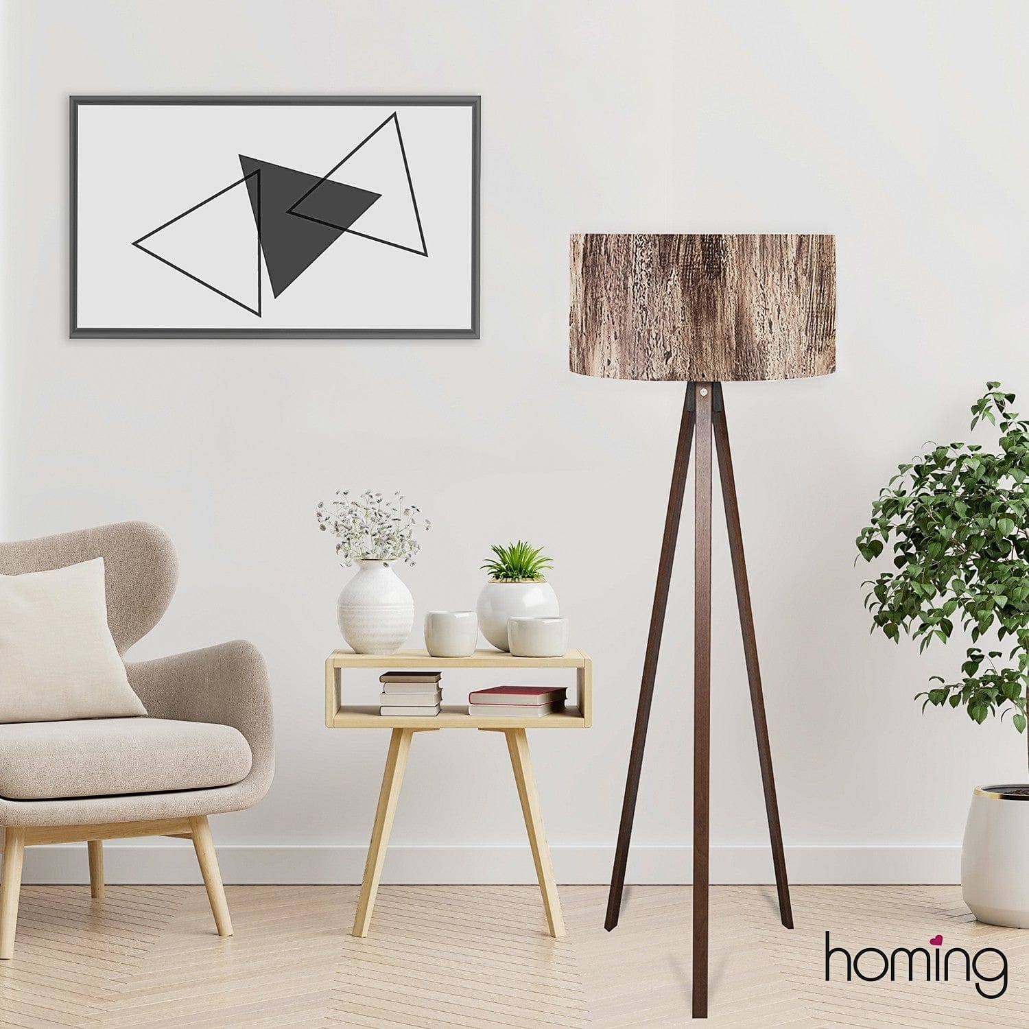 Lampadar AYD-2225, maro/nuc, 38x140 cm