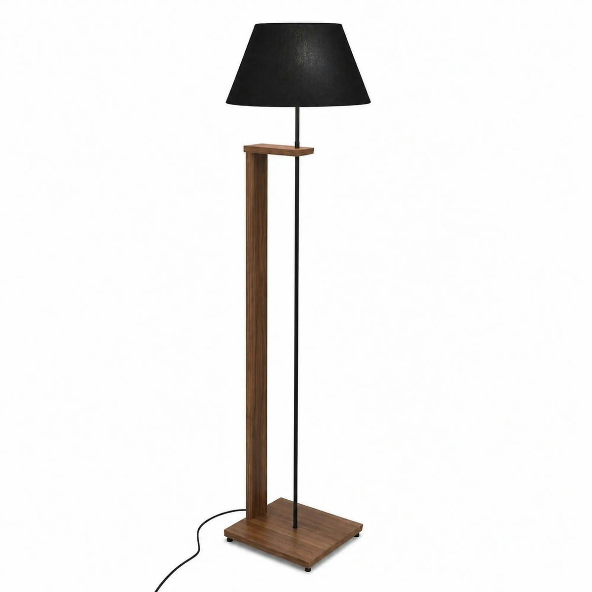 Lampadar AYD-3130, nuc/negru, lemn/material textil, 35x150 cm