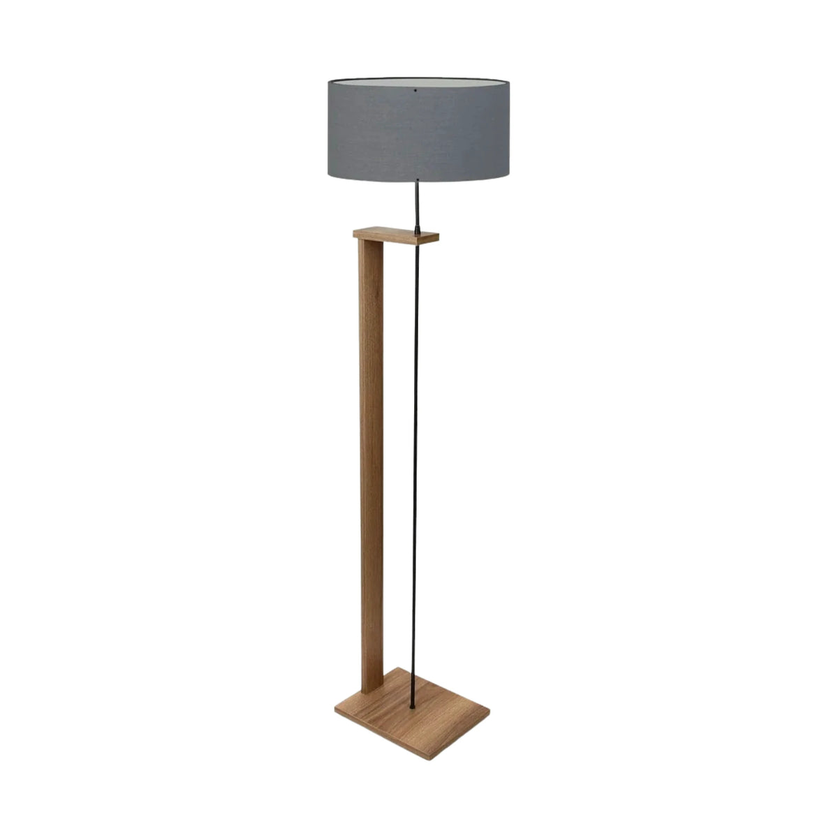 Lampadar AYD-3132, gri inchis/stejar inchis, lemn/material textil, 38x150 cm