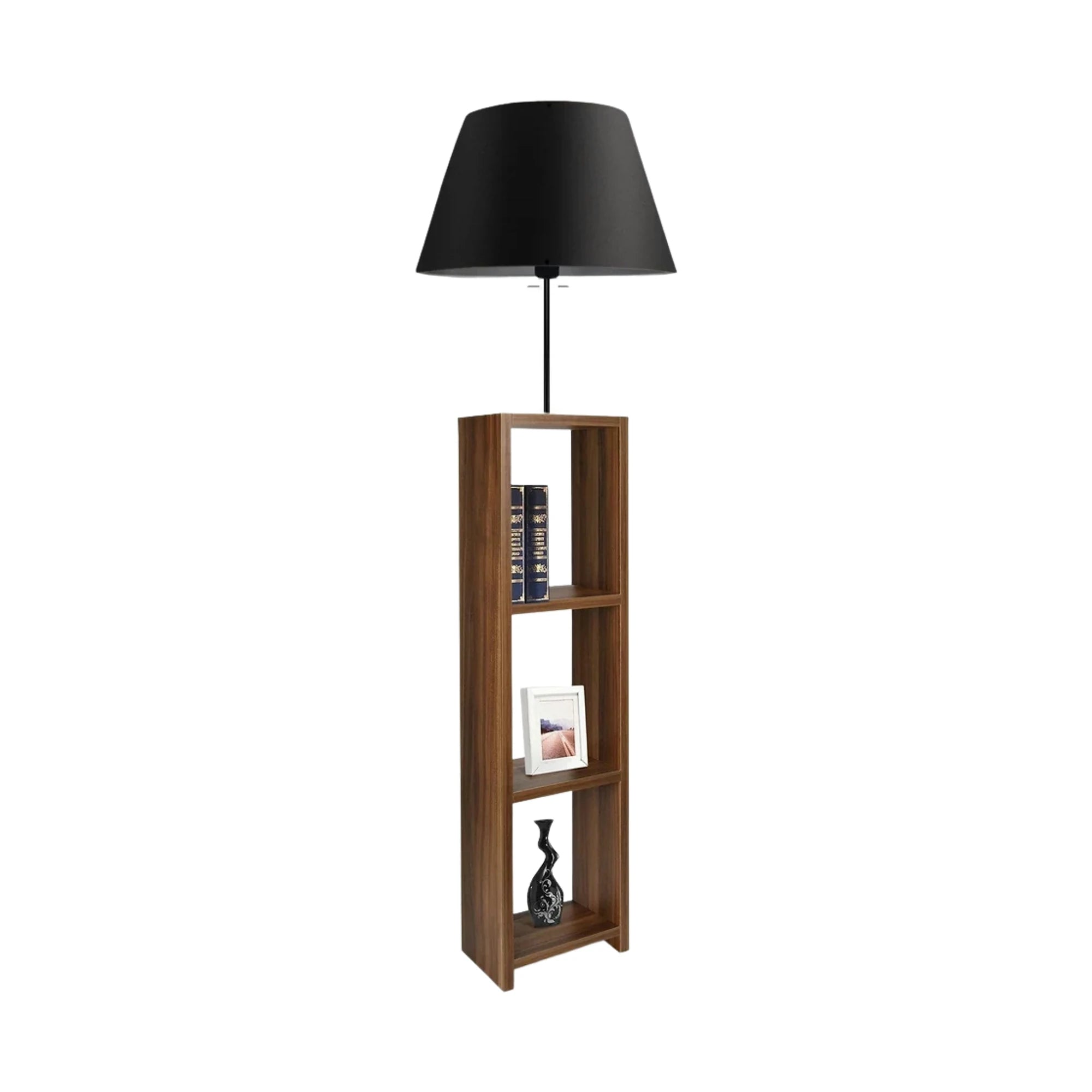 Lampadar AYD-3153, negru/stejar, lemn/material textil, 38x150 cm