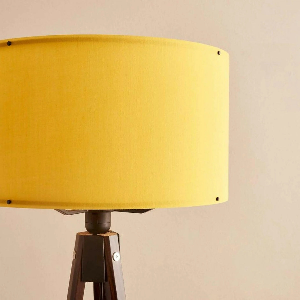 Lampadar AYD-3448, galben/nuc, lemn/material textil, 21x140 cm