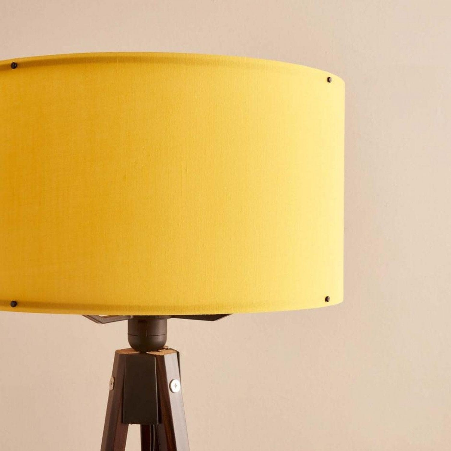 Lampadar AYD-3448, galben/nuc, lemn/material textil, 21x140 cm