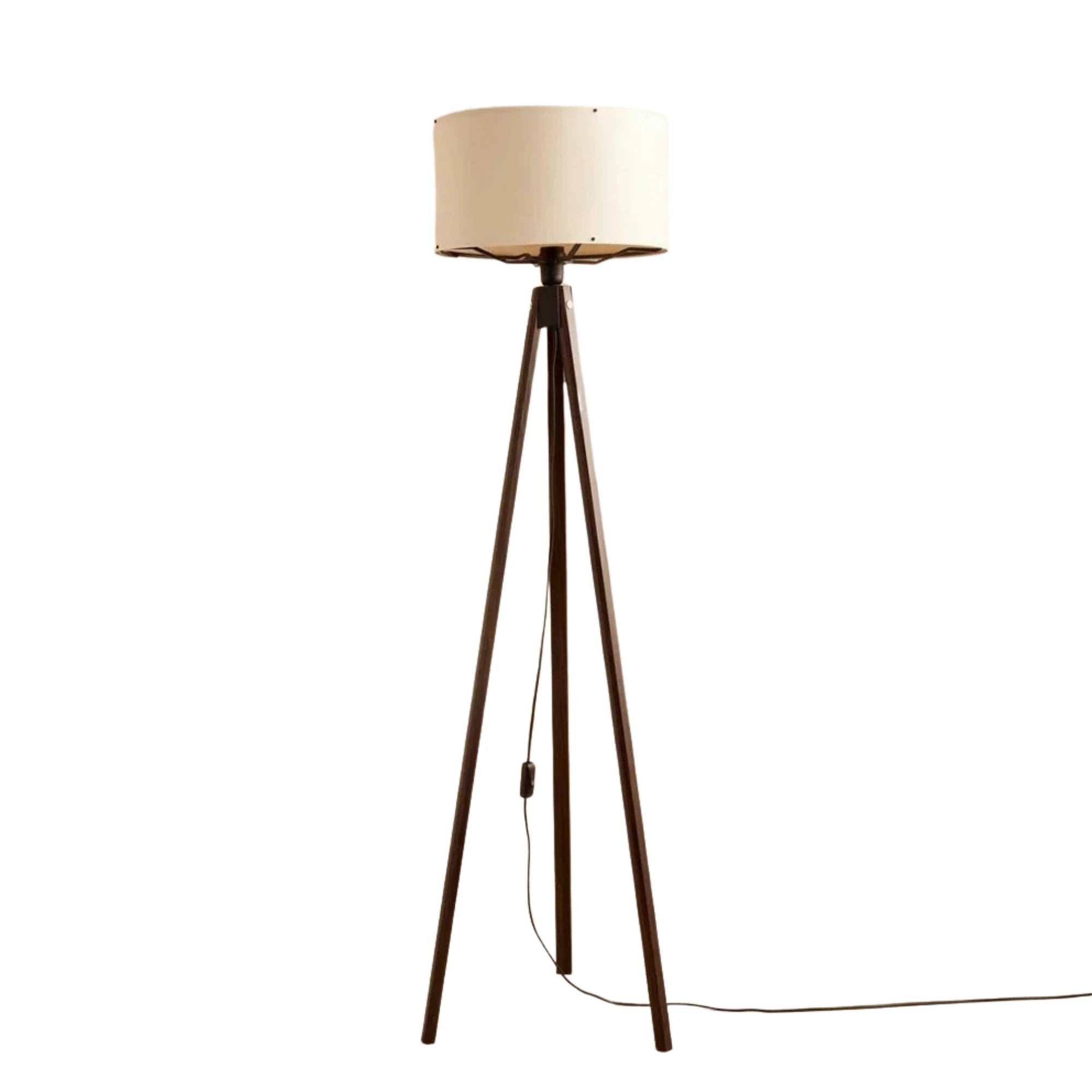 Lampadar AYD-3451, crem/nuc, material textil/lemn, 21x140 cm