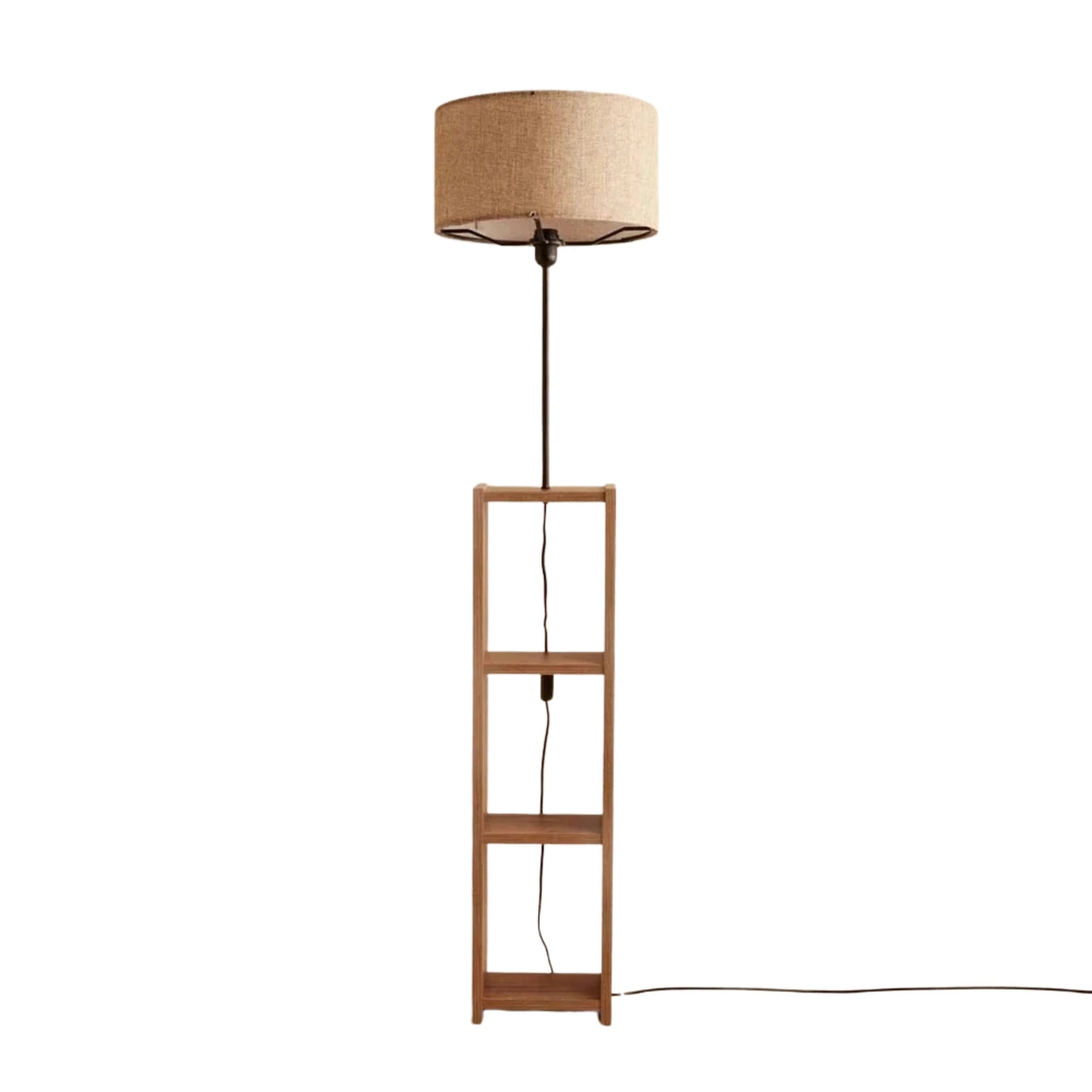 Lampadar AYD-3467, bej/stejar, lemn/material textil, 38x150 cm