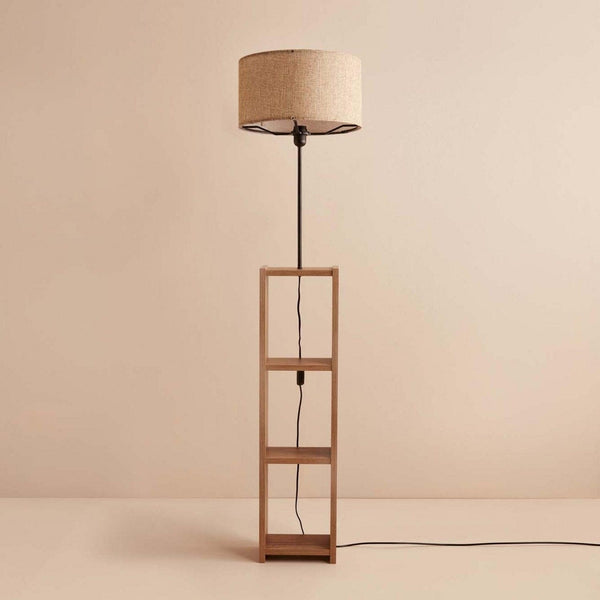 Lampadar AYD-3467, bej/stejar, lemn/material textil, 38x150 cm