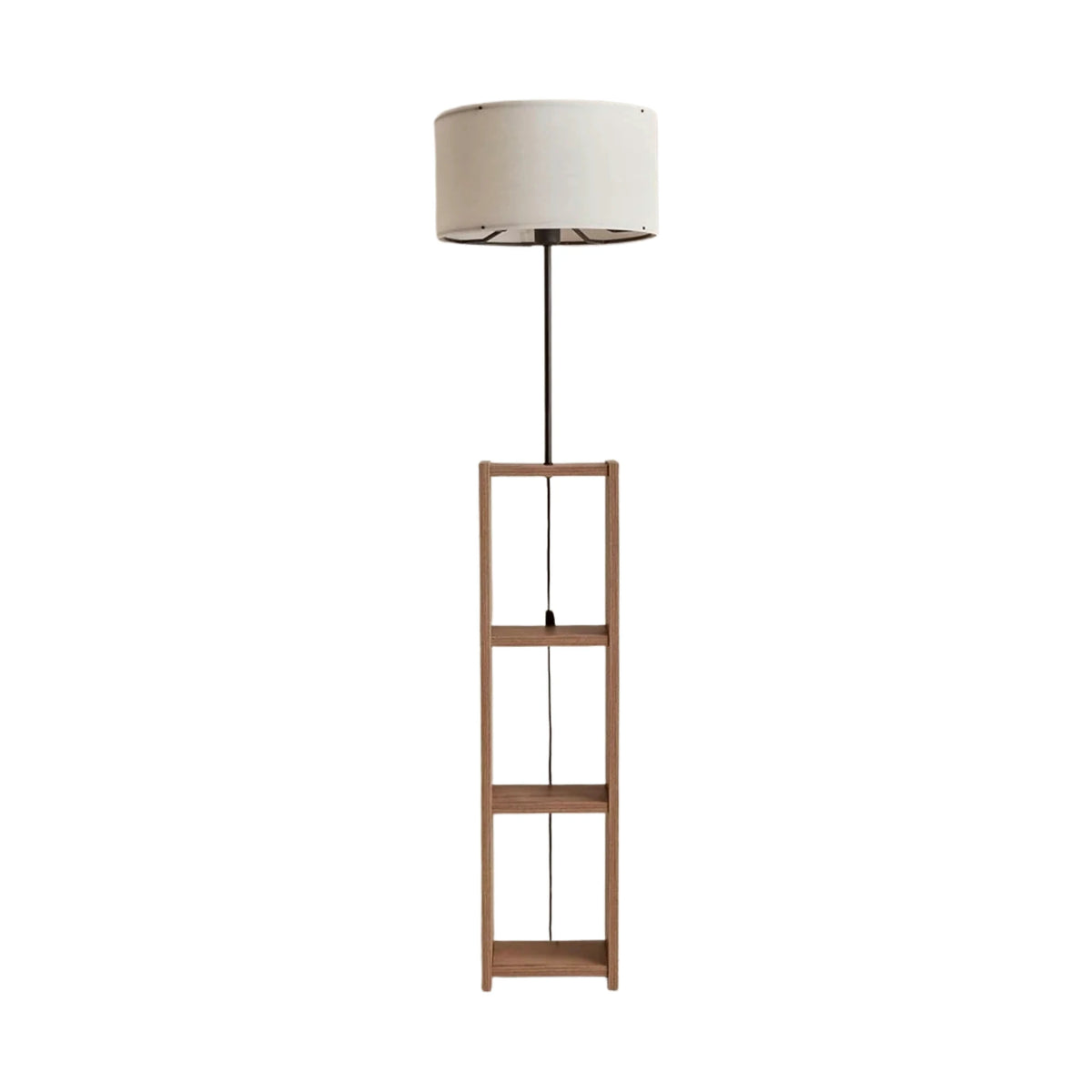 Lampadar AYD-3468, crem/stejar, lemn/material textil, 38x150 cm