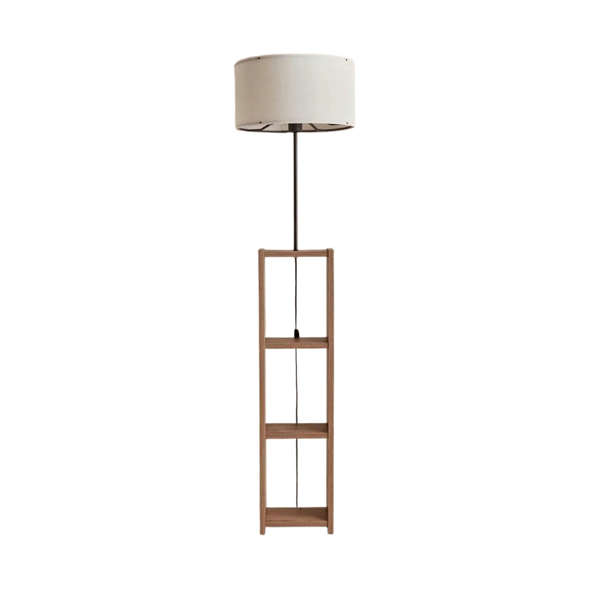 Lampadar AYD-3468, crem/stejar, lemn/material textil, 38x150 cm