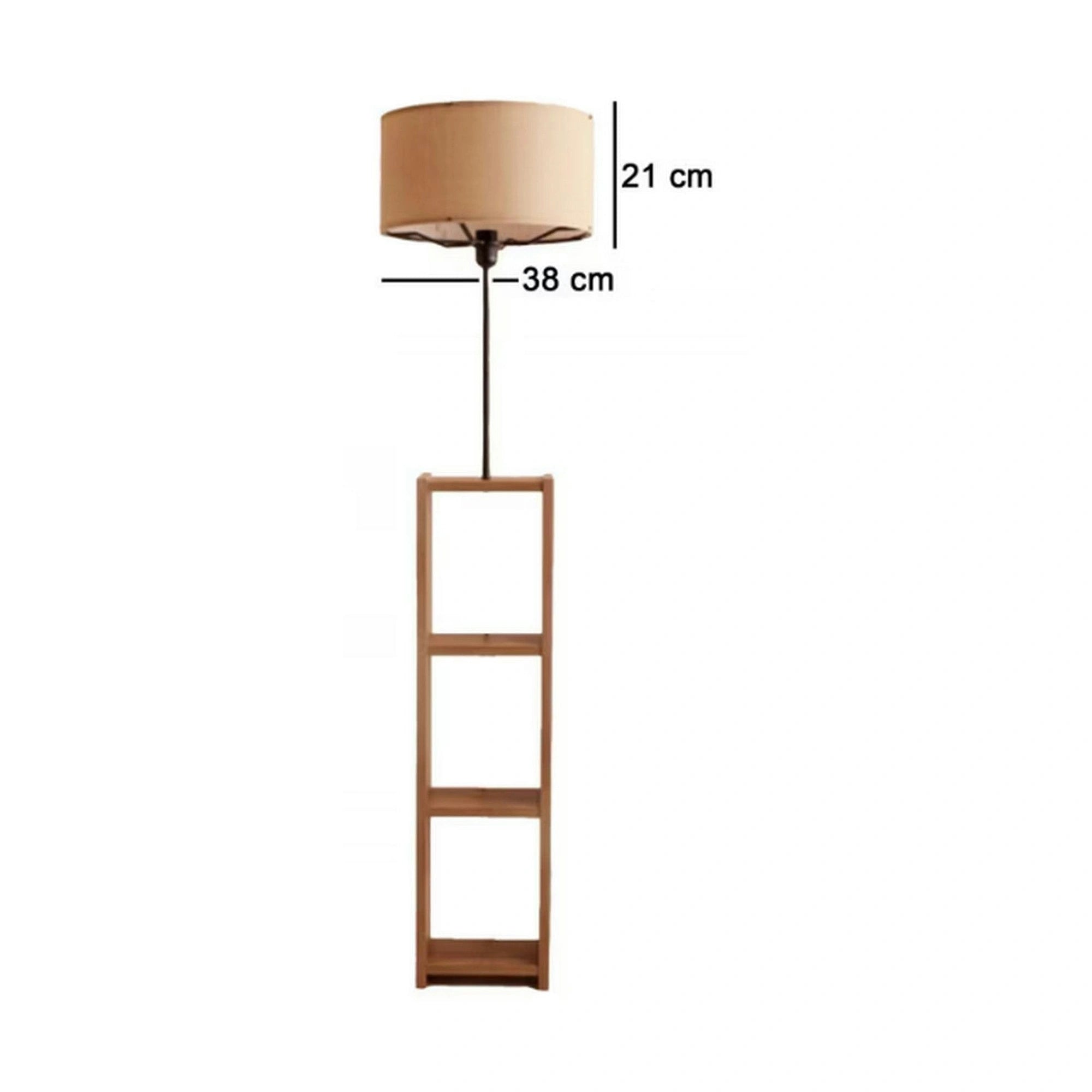 Lampadar AYD-3468, crem/stejar, lemn/material textil, 38x150 cm