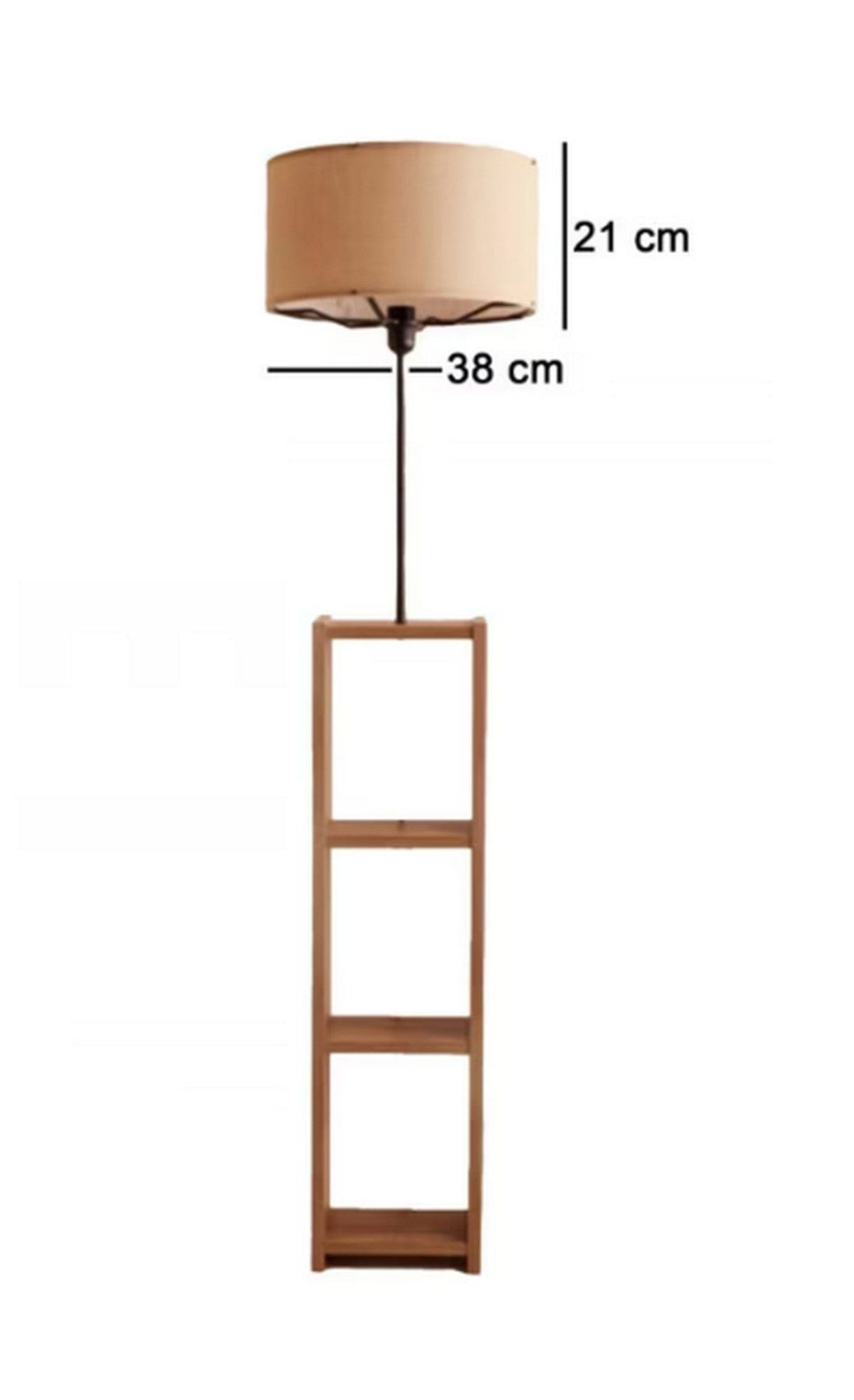 Lampadar AYD-3468, crem/stejar, lemn/material textil, 38x150 cm