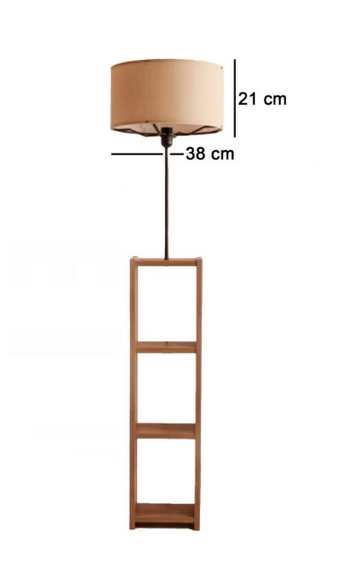 Lampadar AYD-3468, crem/stejar, lemn/material textil, 38x150 cm