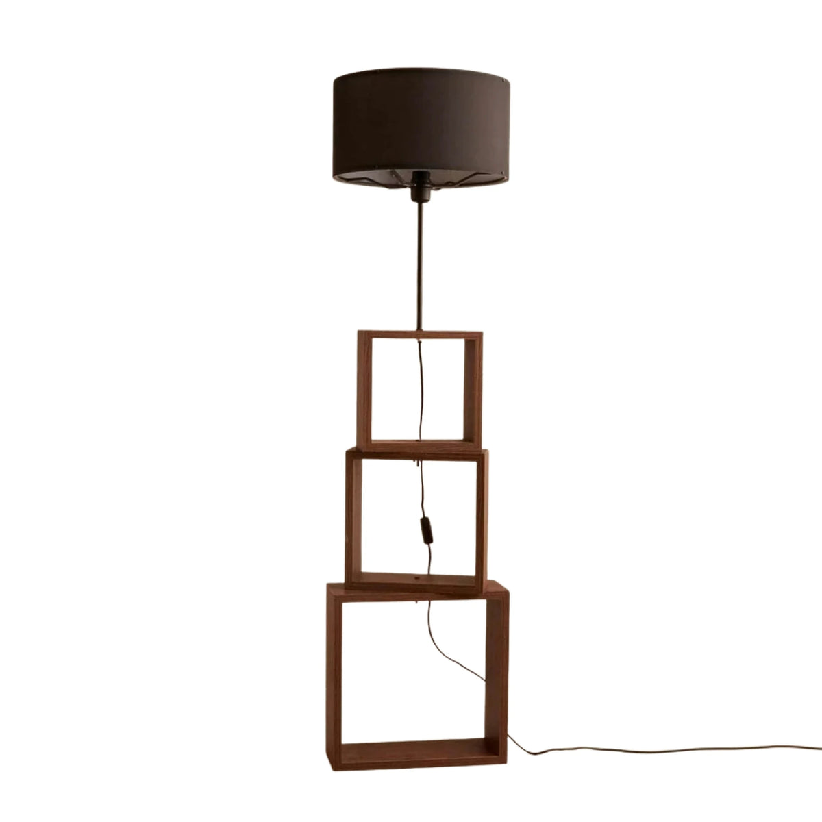 Lampadar AYD-3471, stejar/negru, lemn/material textil, 37x140 cm