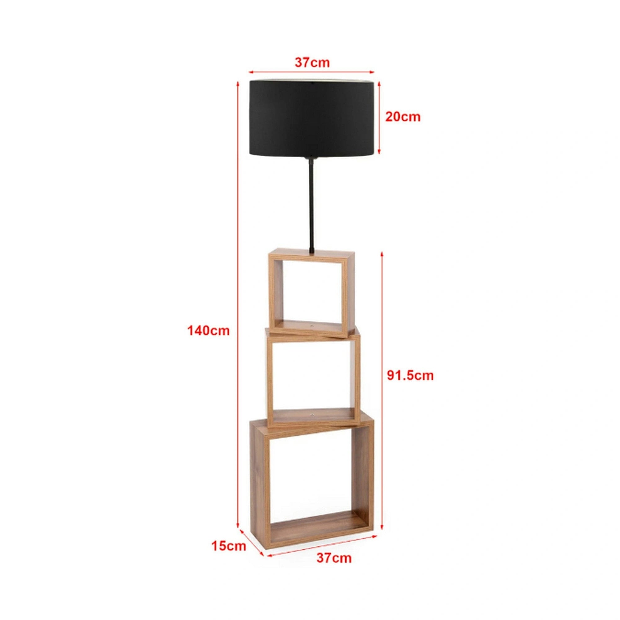 Lampadar AYD-3471, stejar/negru, lemn/material textil, 37x140 cm