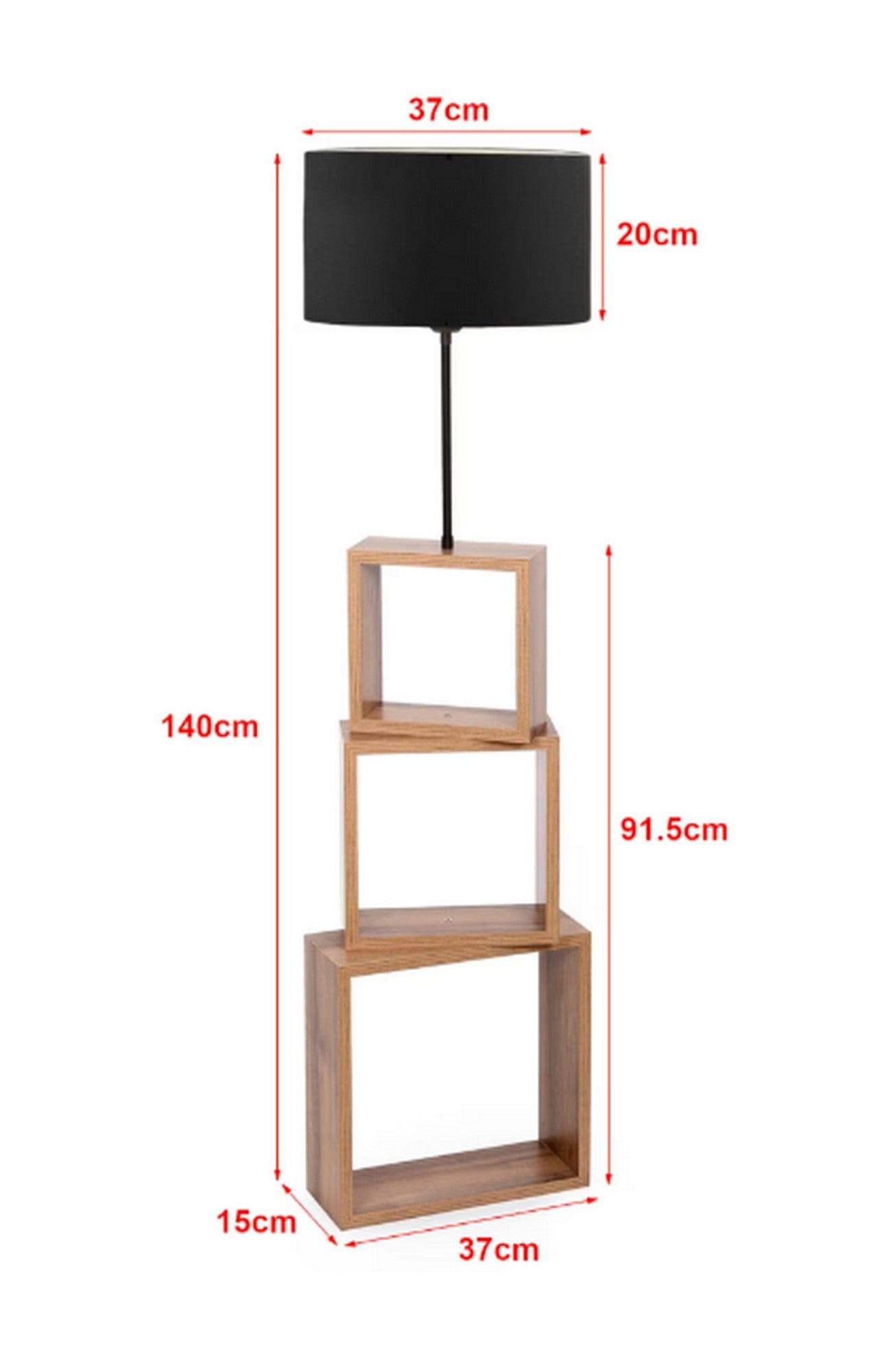 Lampadar AYD-3471, stejar/negru, lemn/material textil, 37x140 cm
