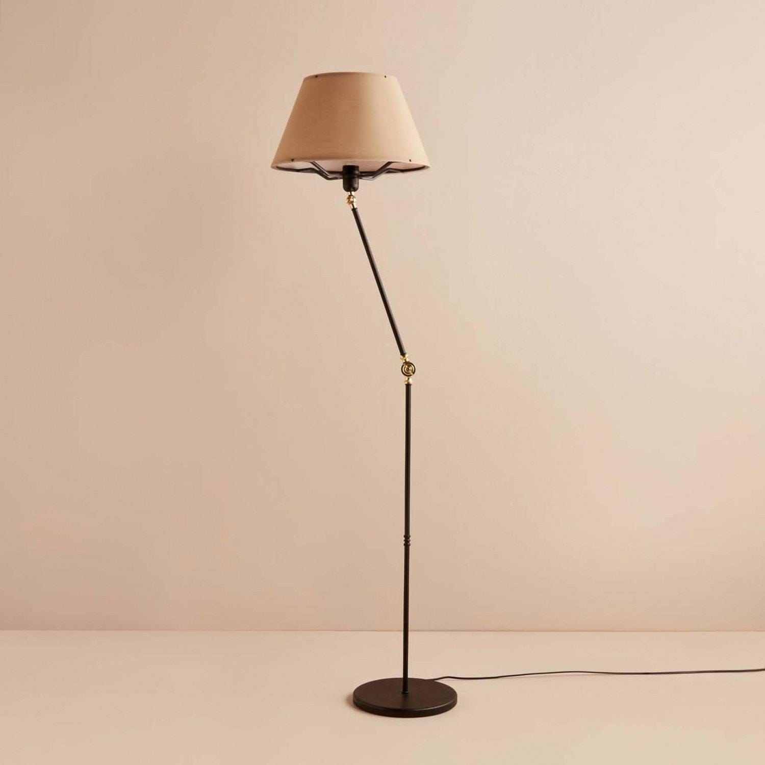 Lampadar AYD-3480, crem/negru, PVC/metal, 38x150 cm