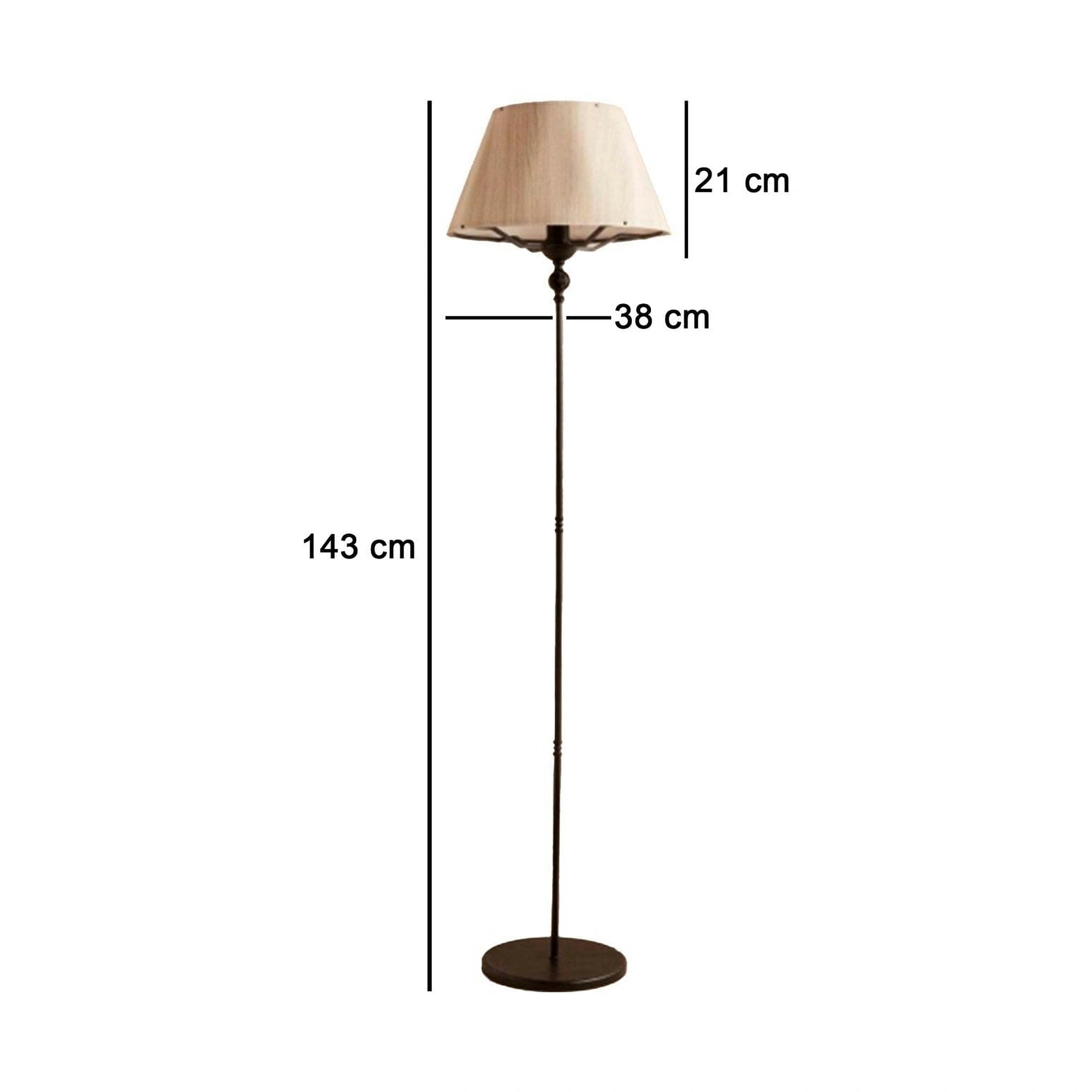 Lampadar AYD-3485, crem/negru, PVC/metal, 38x143 cm
