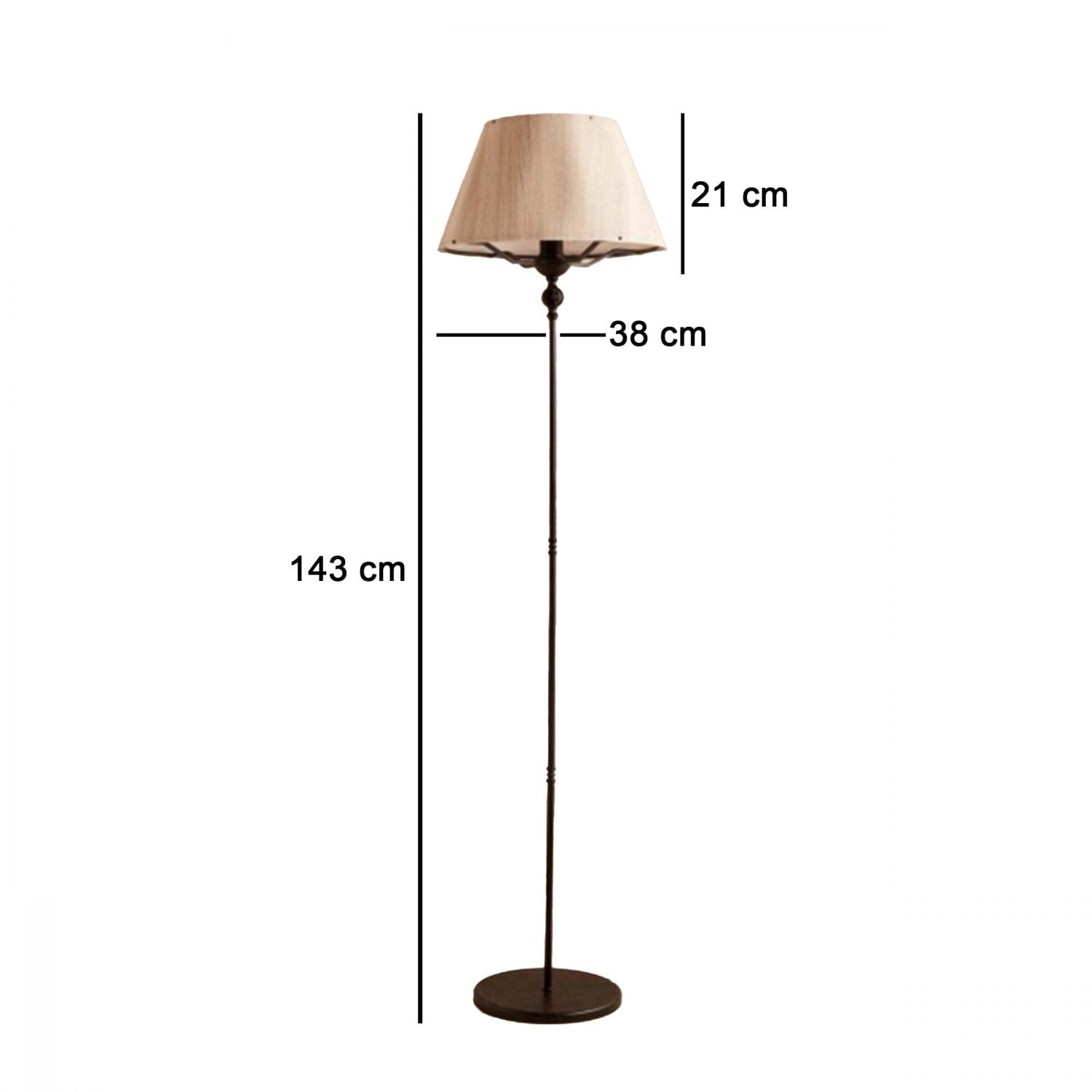 Lampadar AYD-3485, crem/negru, PVC/metal, 38x143 cm