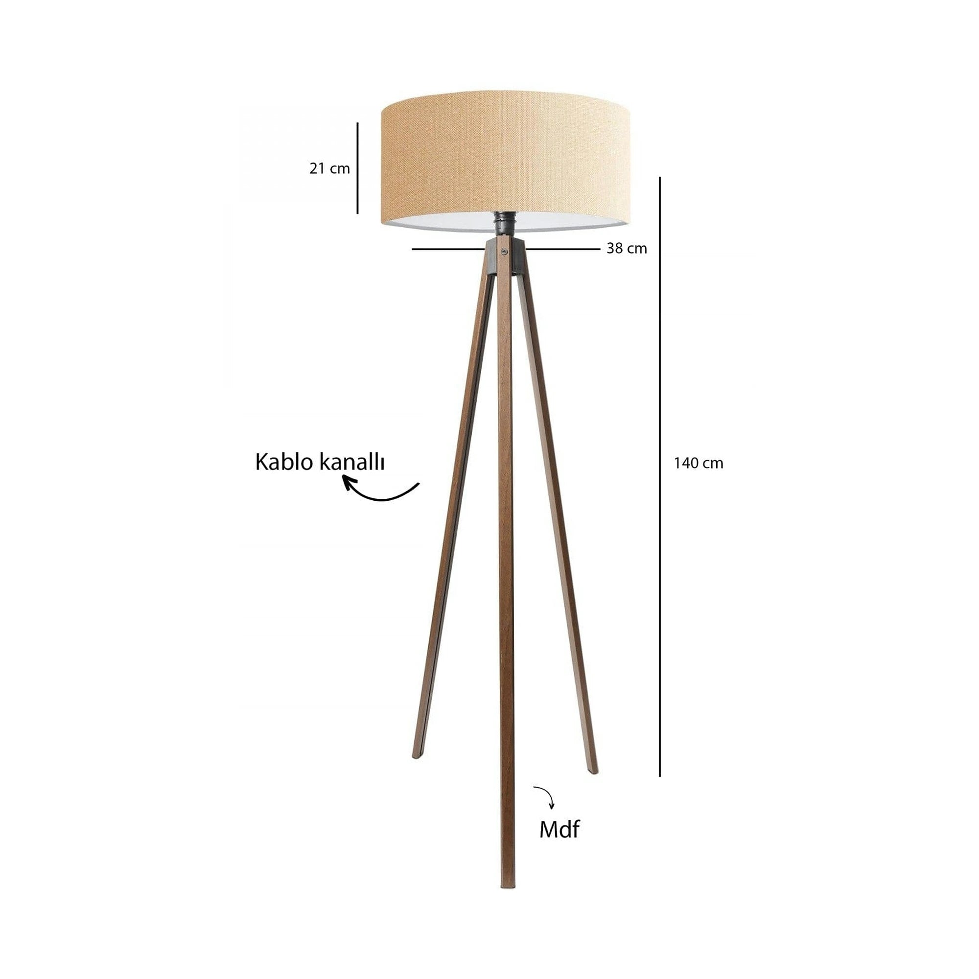 Lampadar AYD-3686, bej/stejar, 38x140 cm