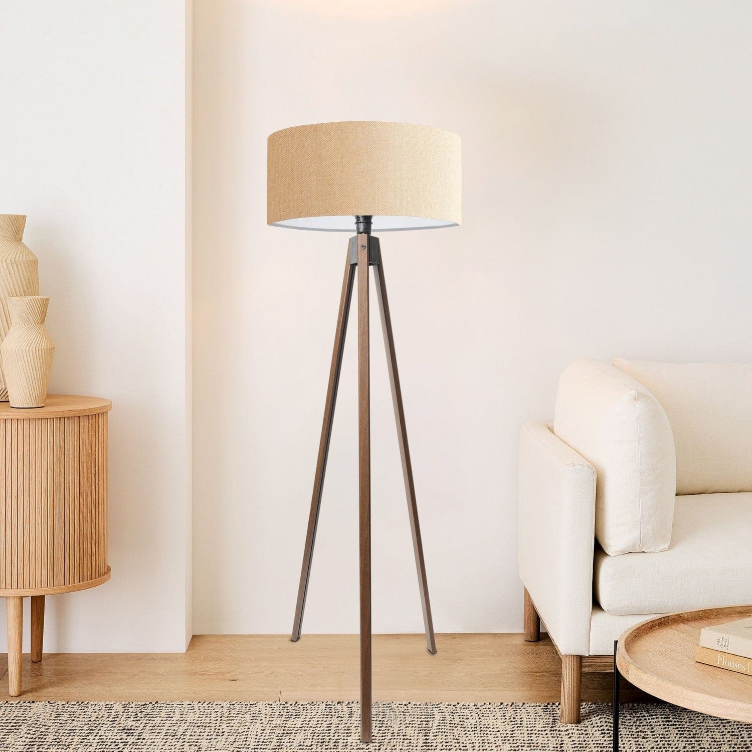 Lampadar AYD-3686, bej/stejar, 38x140 cm