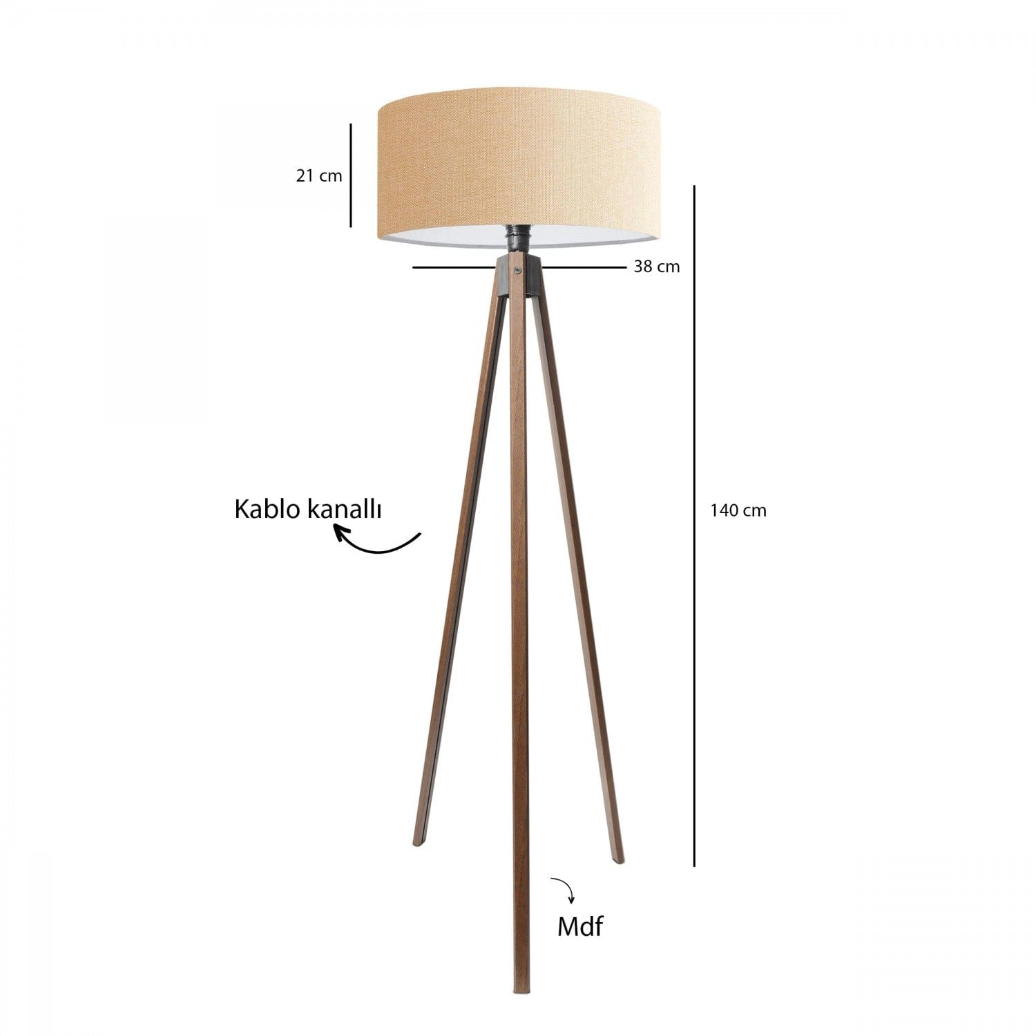 Lampadar AYD-3686, bej/stejar, 38x140 cm