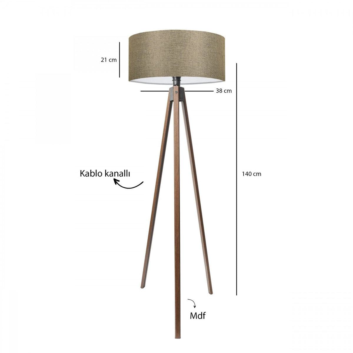 Lampadar AYD-3687, bej/stejar, 38x140 cm