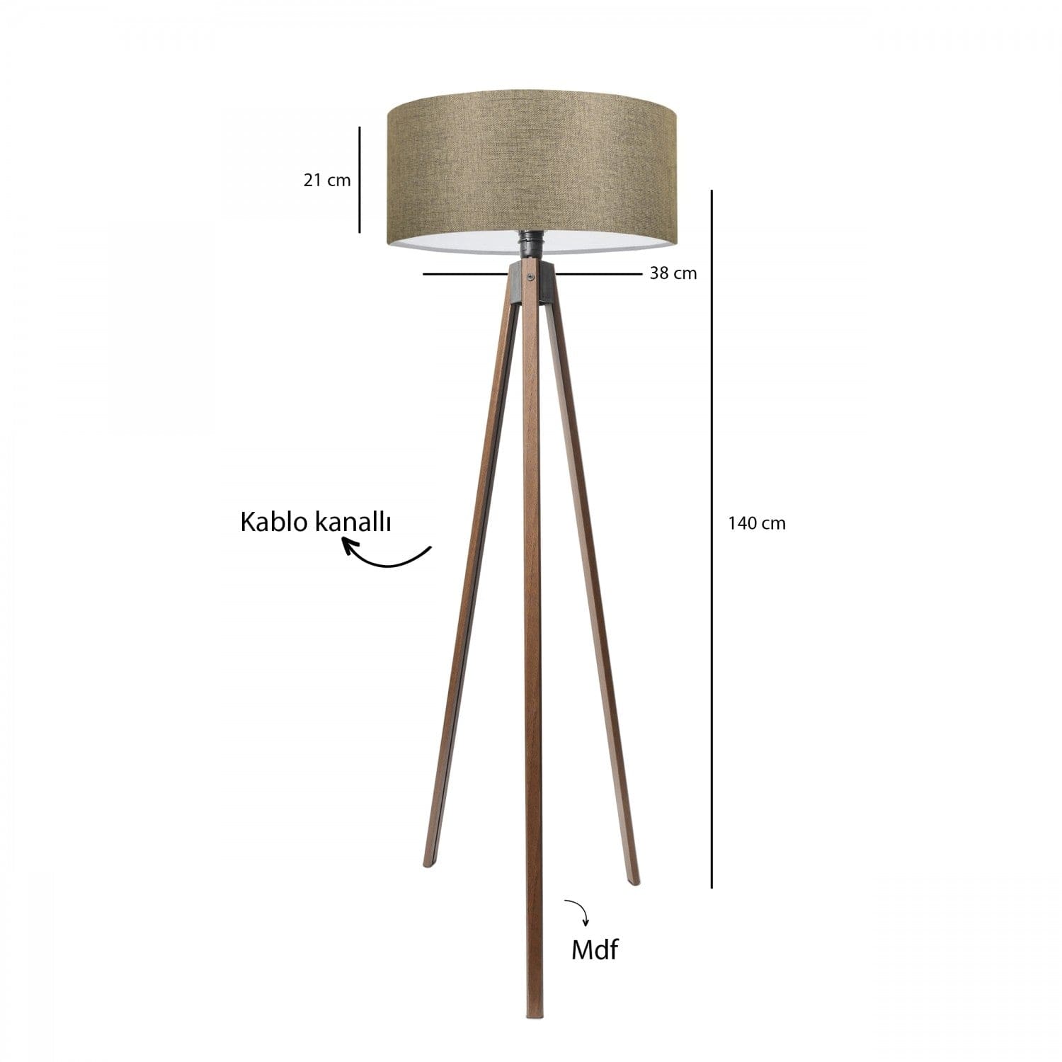 Lampadar AYD-3687, bej/stejar, 38x140 cm