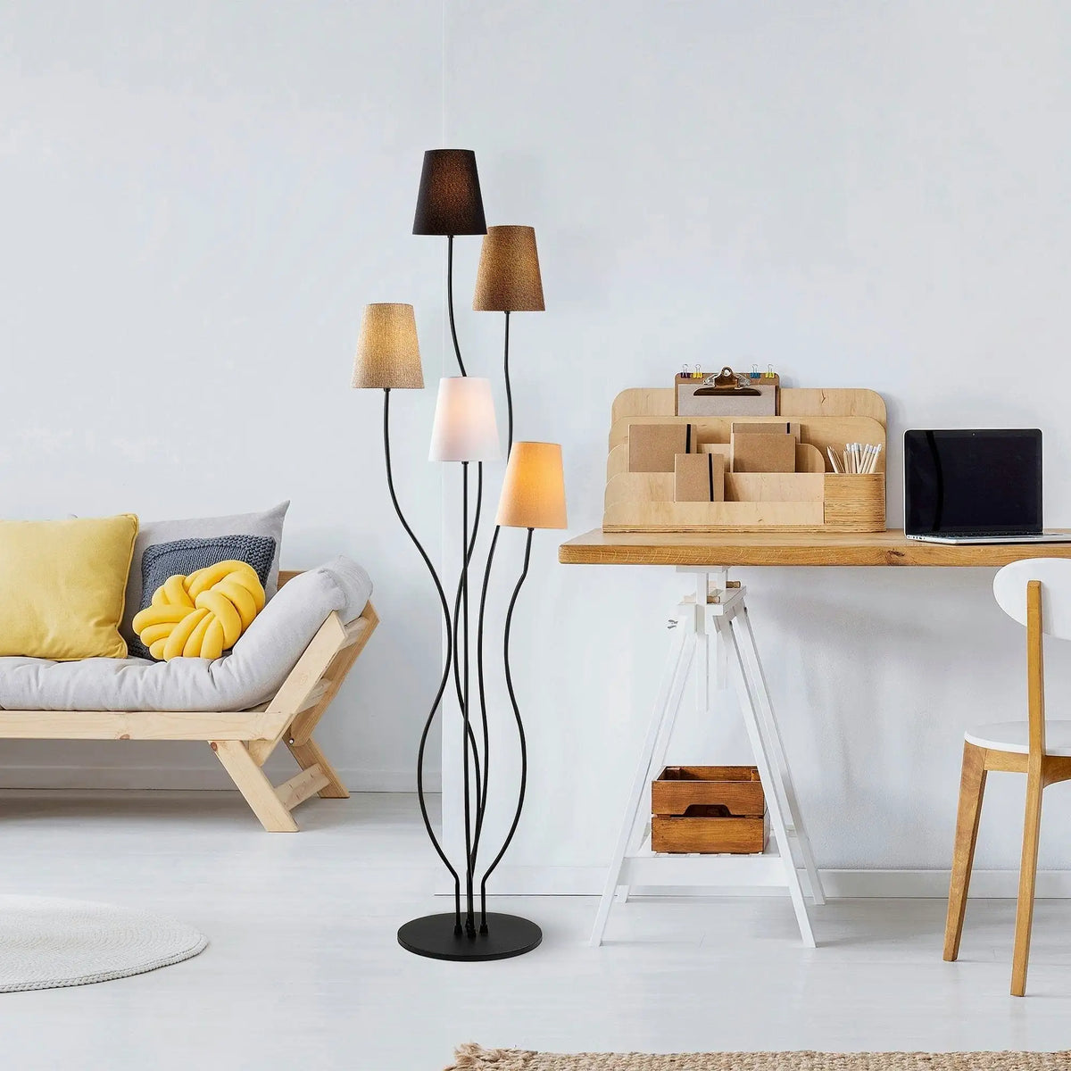 Lampadar BONIBON-13233, multicolor, metal/material textil, 14x160 cm