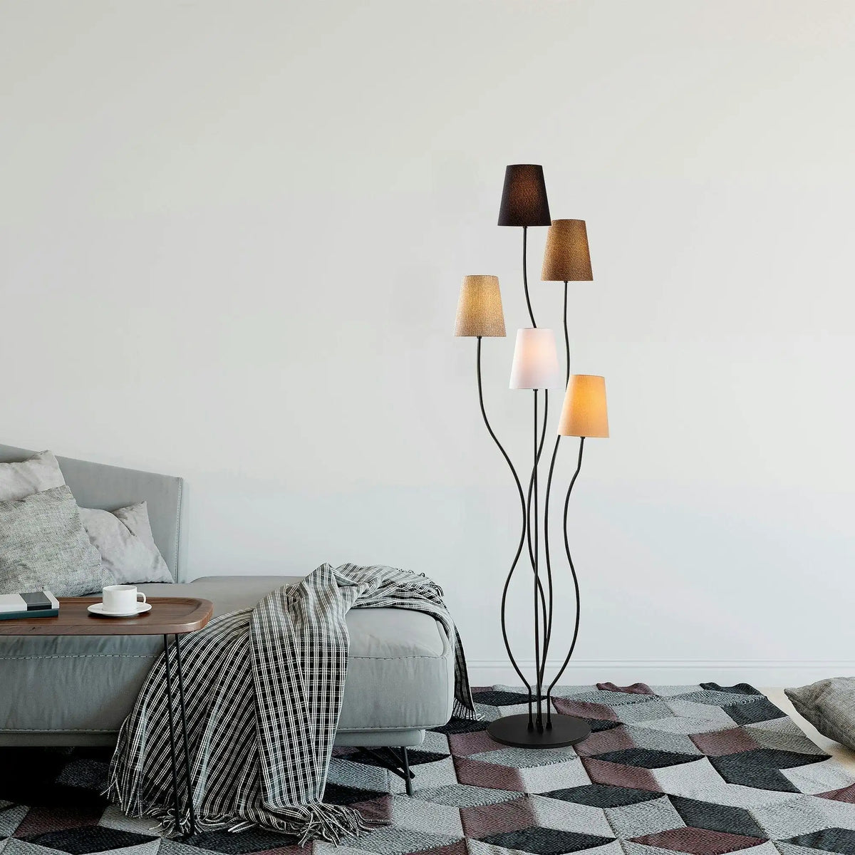 Lampadar BONIBON-13233, multicolor, metal/material textil, 14x160 cm