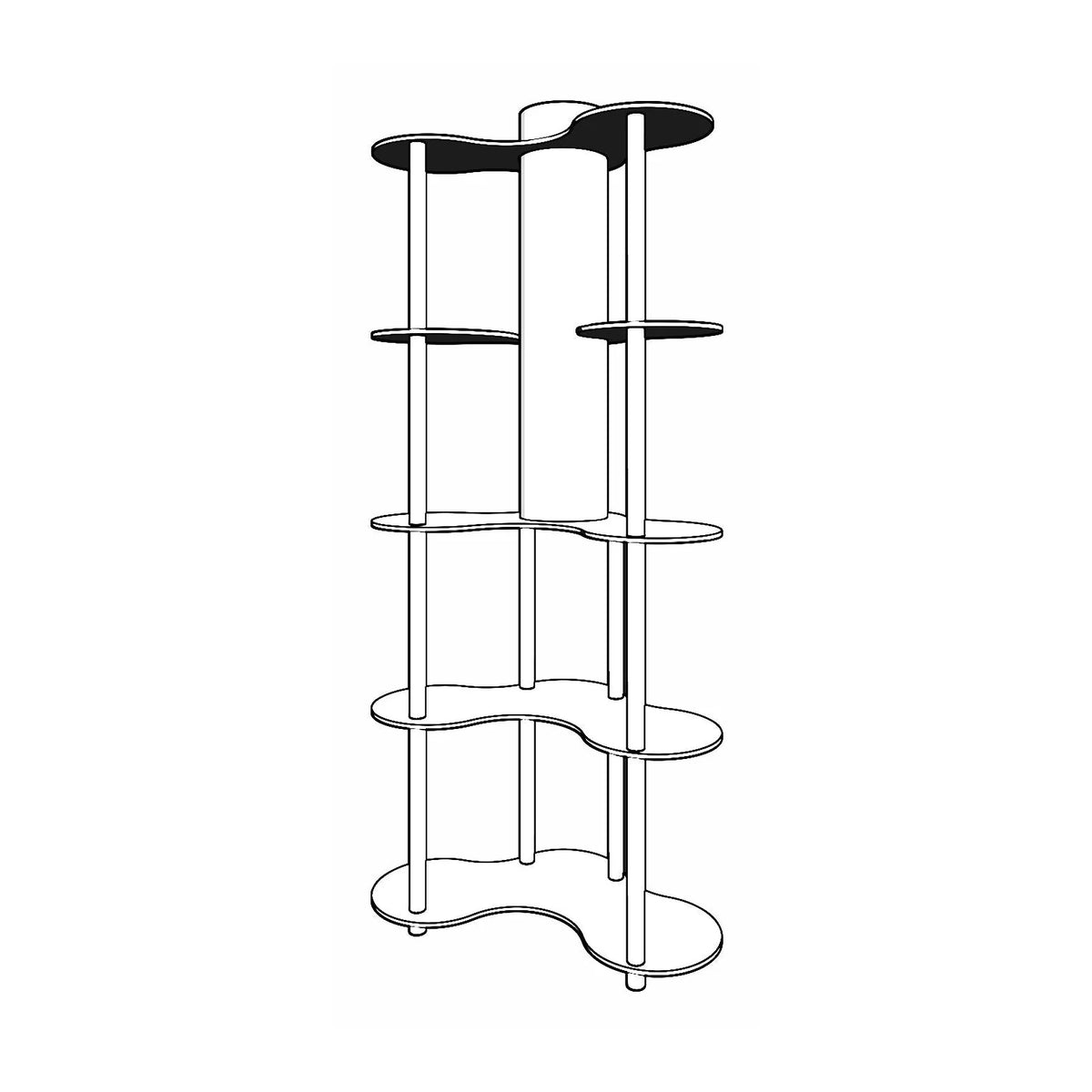 Lampadar KS-11113, nuc, MDF/hârtie,PVC, 65x150 cm