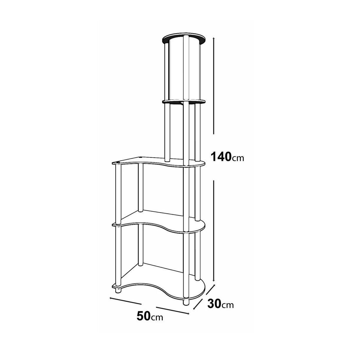 Lampadar KS-11117, nuc, MDF/hârtie,PVC, 50x140 cm