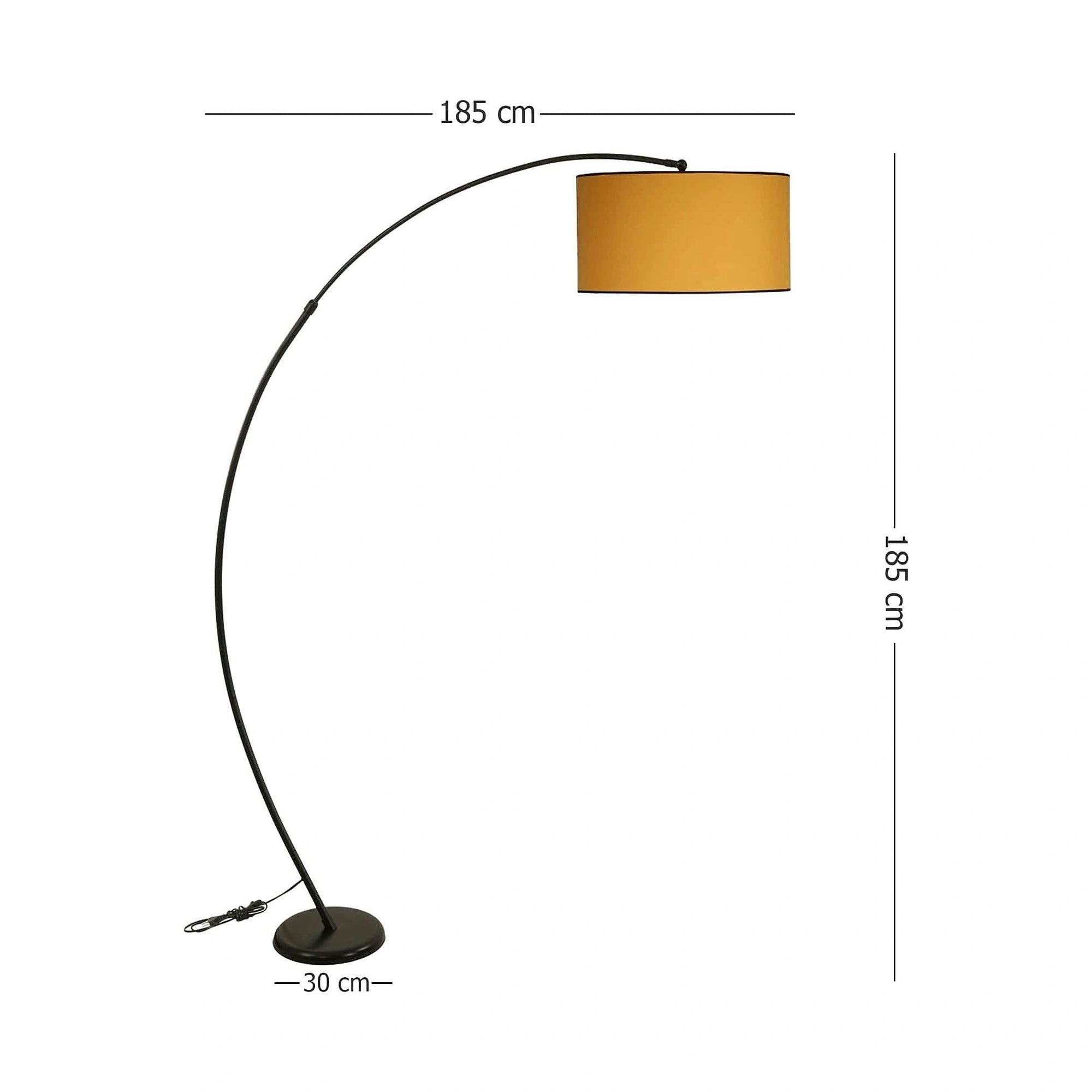 Lampadar MISRA, galben/negru, metal, 185x30x185 cm