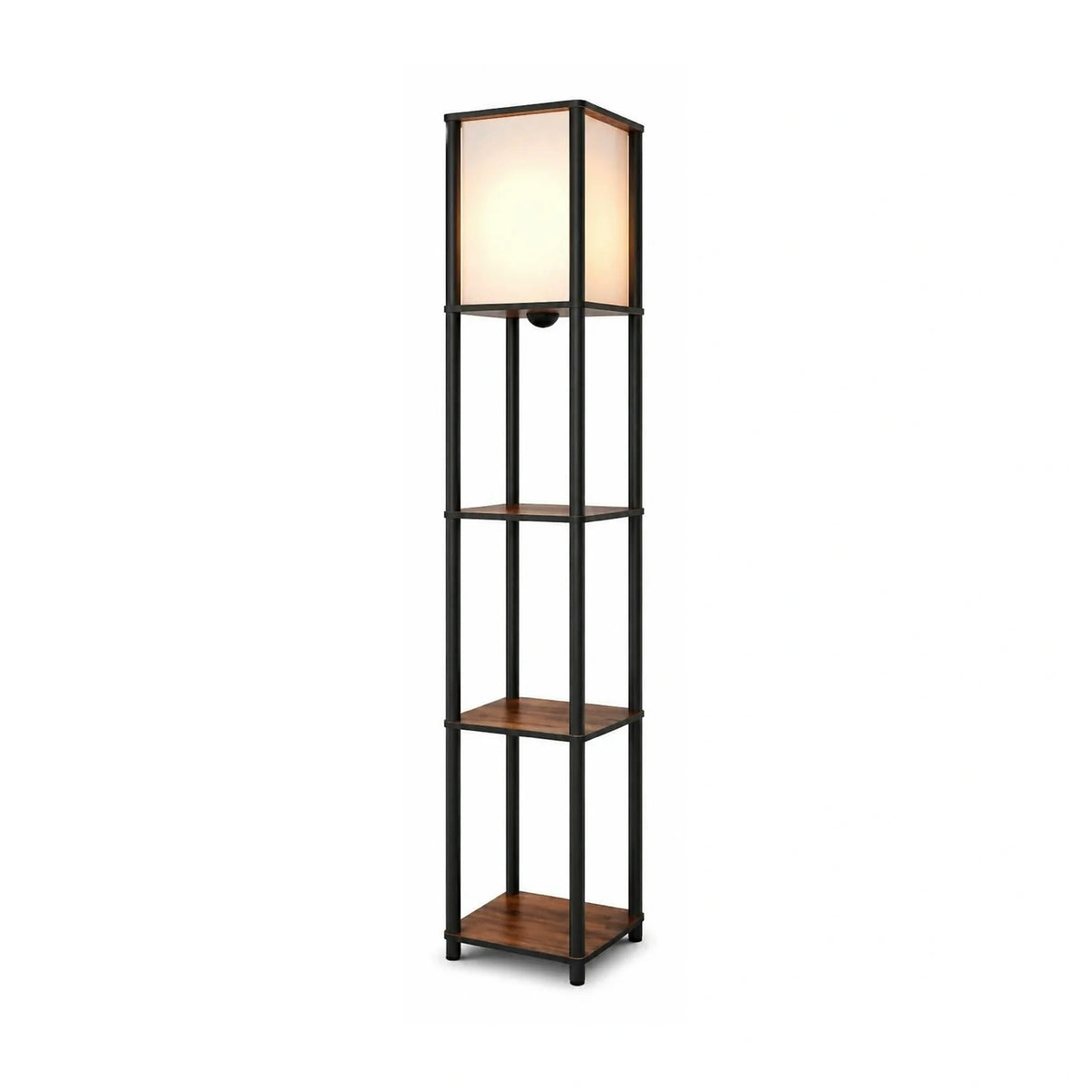 Lampadar TIERSHELFLAMPZ2, nuc, MDF/hârtie, 23x140 cm