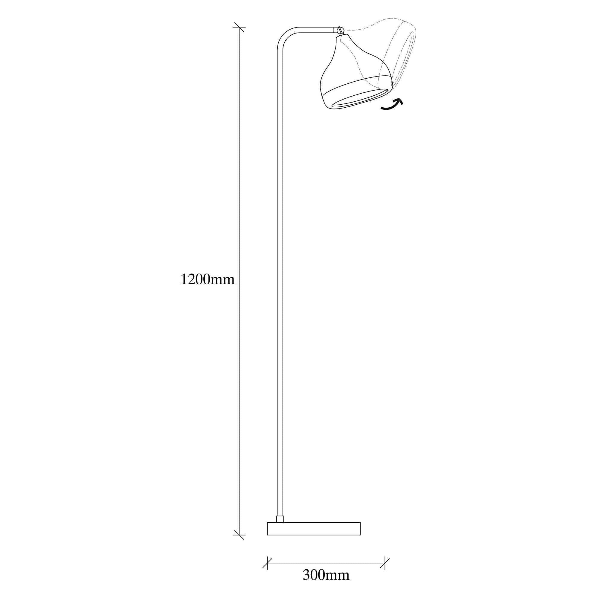 Lampadar YILDO 6906, negru/cupru, metal, 17x120 cm