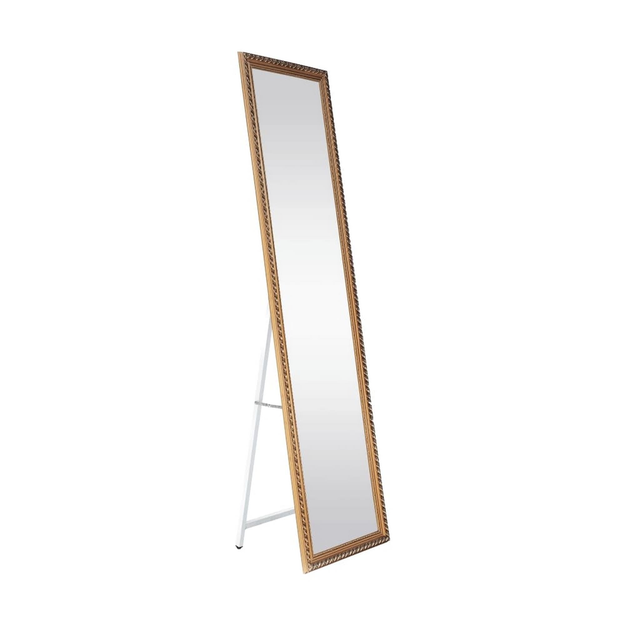 Oglinda LAVAL, alb/auriu, metal/lemn, 40x150 cm