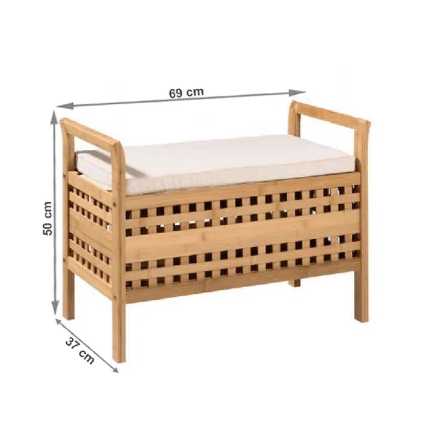 Bancheta TOLOSA, stejar auriu/gri, material textil/negru, 69x37x50 cm