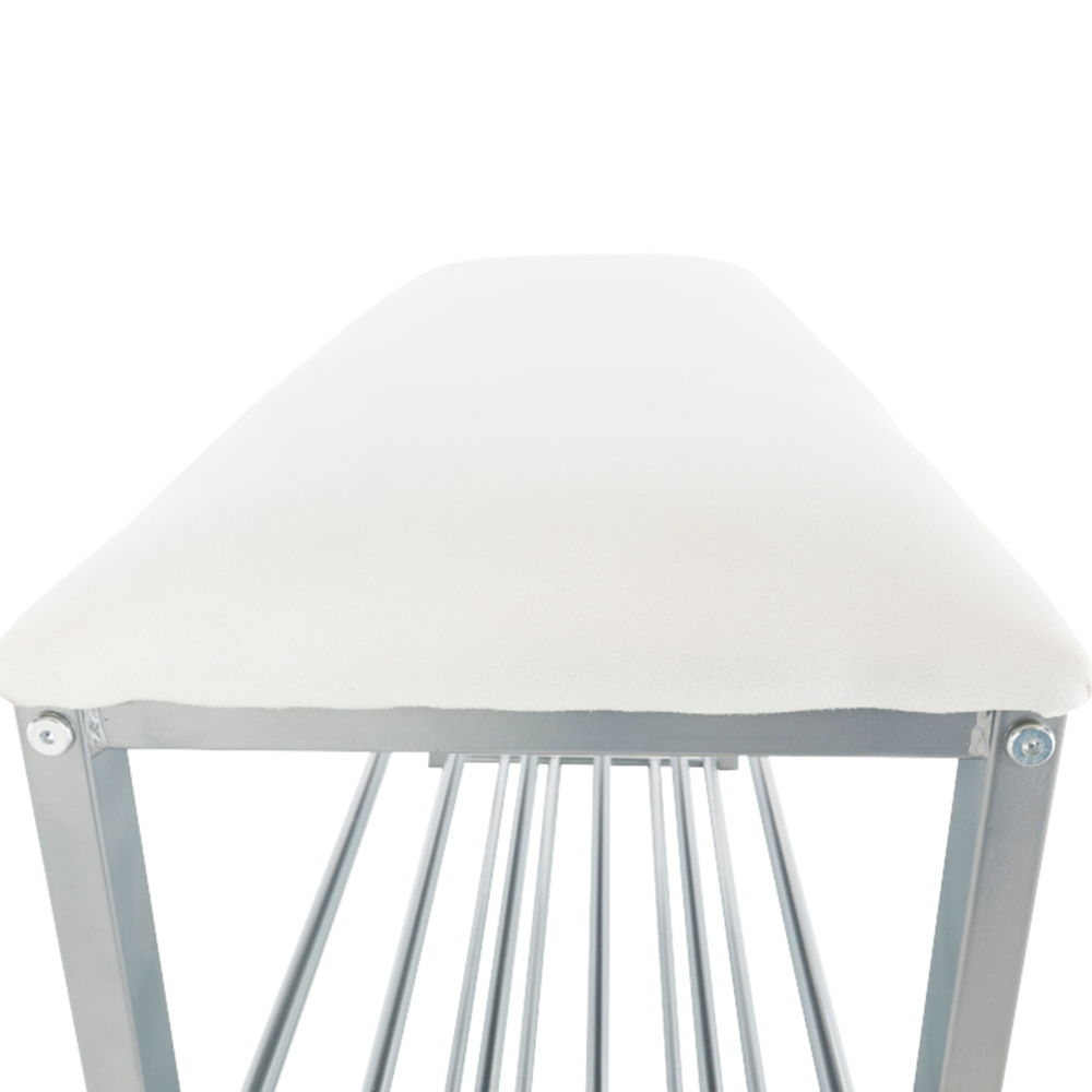 Pantofar LANGELLA, alb/crom, stofa clasica/metal, 81x31x49 cm