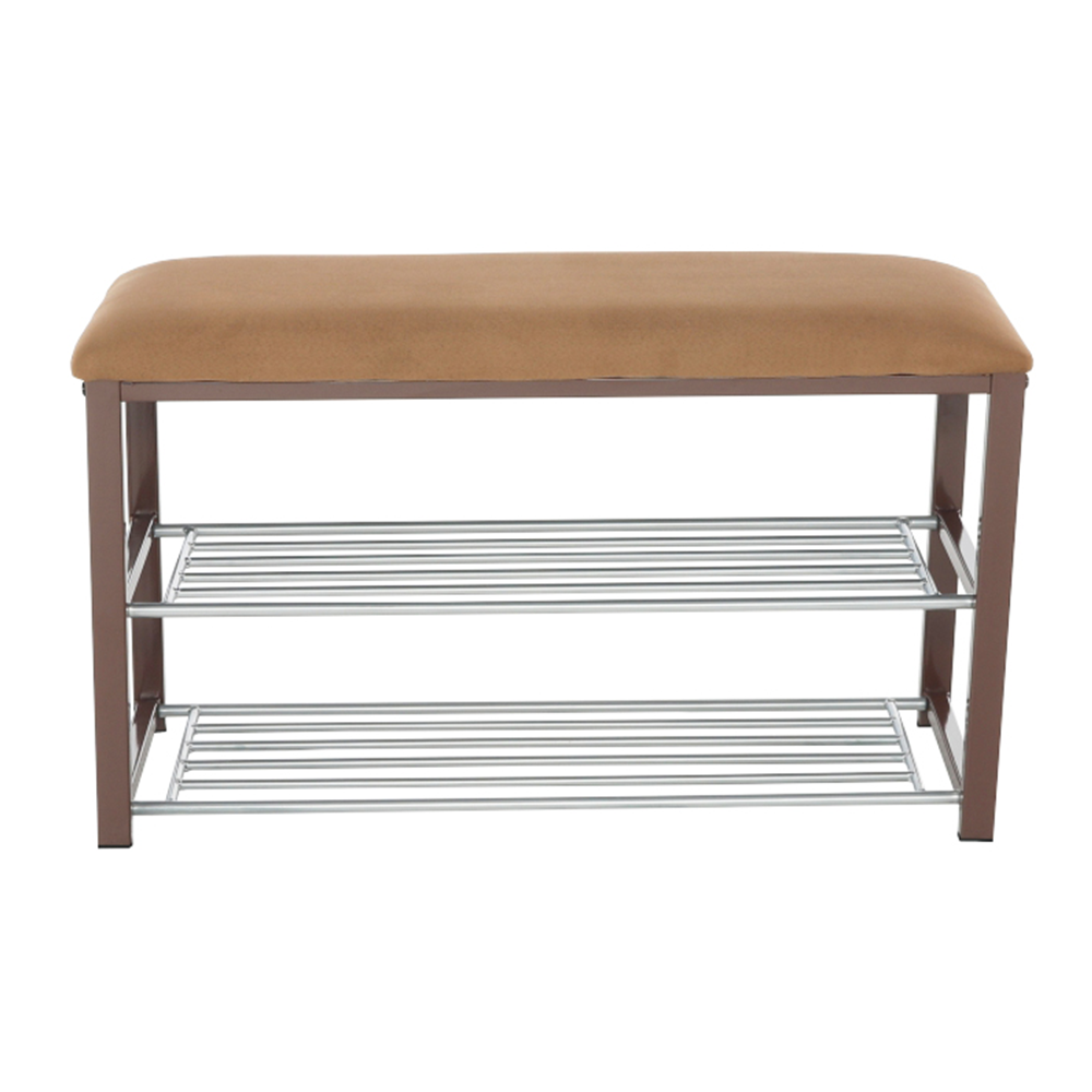 Pantofar LANGELLA, bej/crom, stofa clasica/metal, 81x31x49 cm
