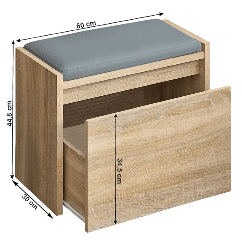 Pantofar BERGI, stejar sonoma, DTD laminat, 60x30x45 cm