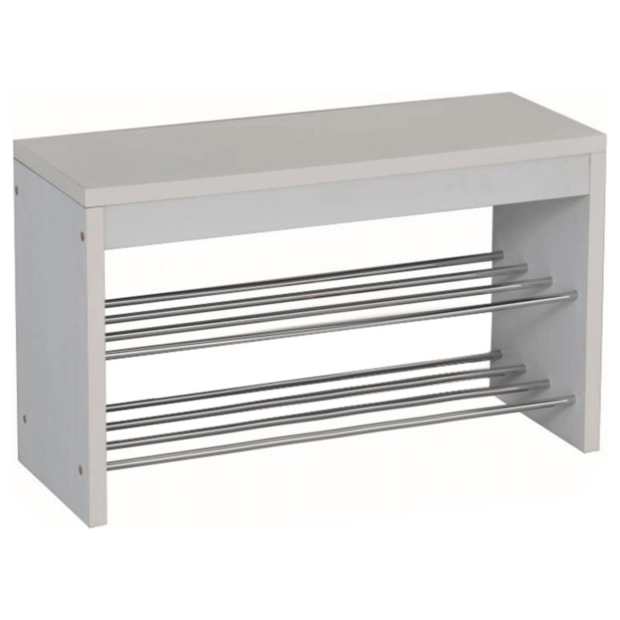 Pantofar LUSI A, alb/crom, MDF/metal, 80x30x47 cm