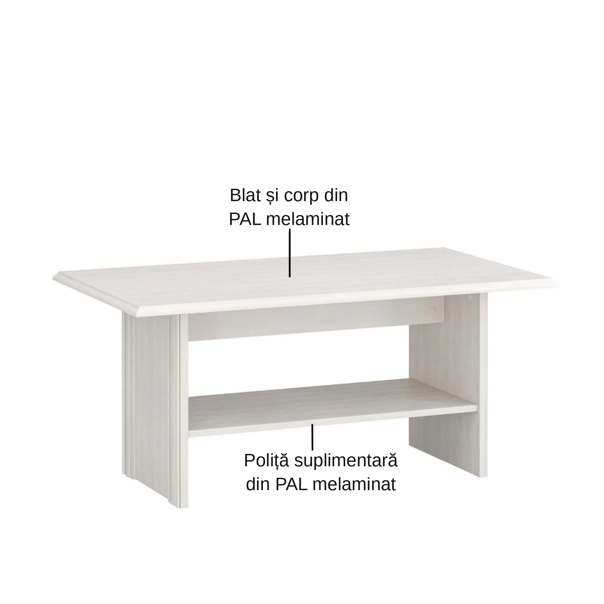 Masuta TIFFANY, crem, PAL laminat, 110x60x50 cm
