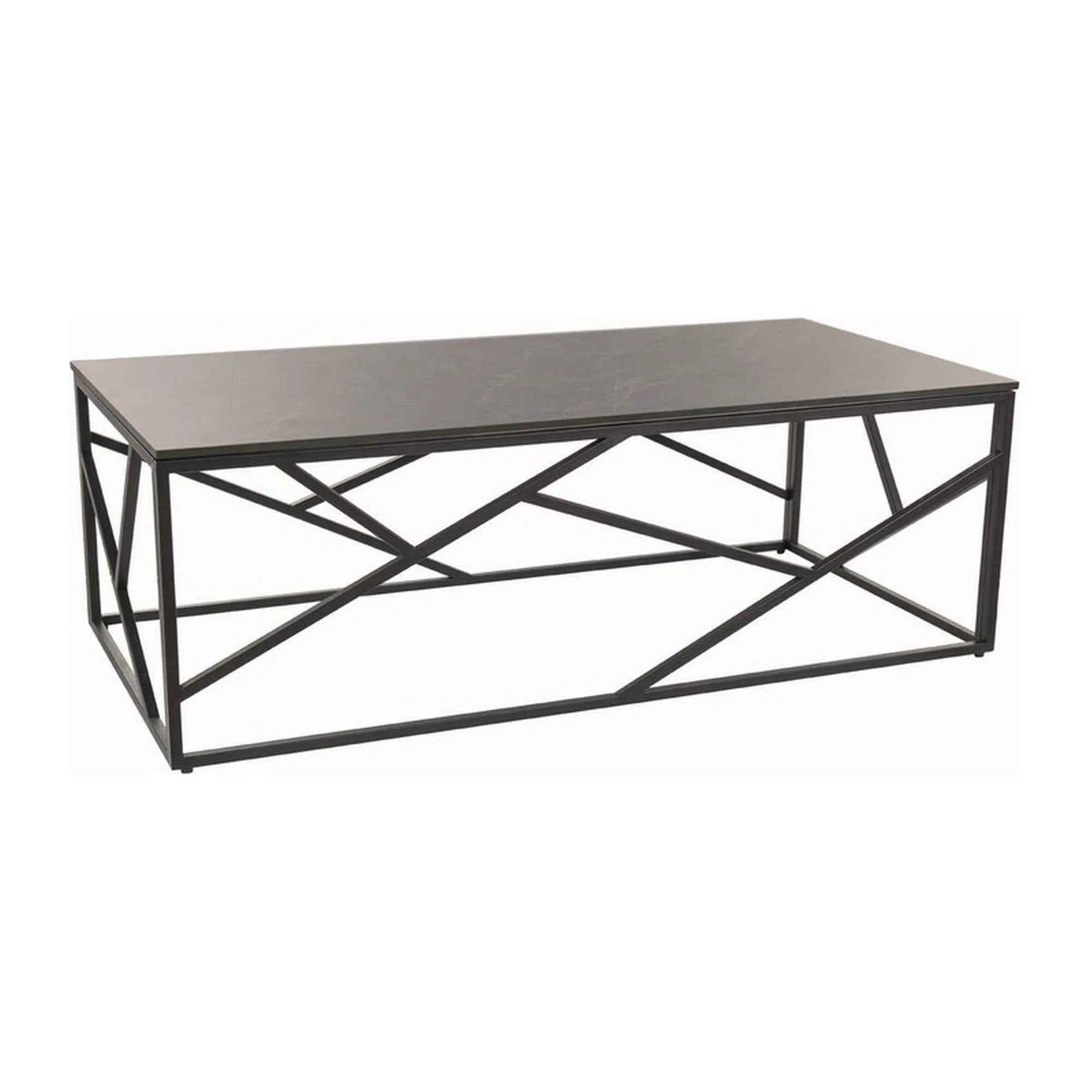 Masuta cafea ESCADA A III, gri/negru, ceramica/metal, 120x60x40 cm