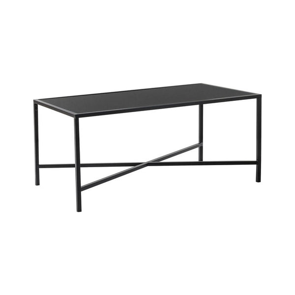Masuta cafea OSAKA A, negru, sticla securizata/metal, 110x60x50 cm