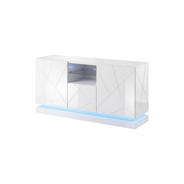 Comoda QIU, alb, 150x42x75 cm
