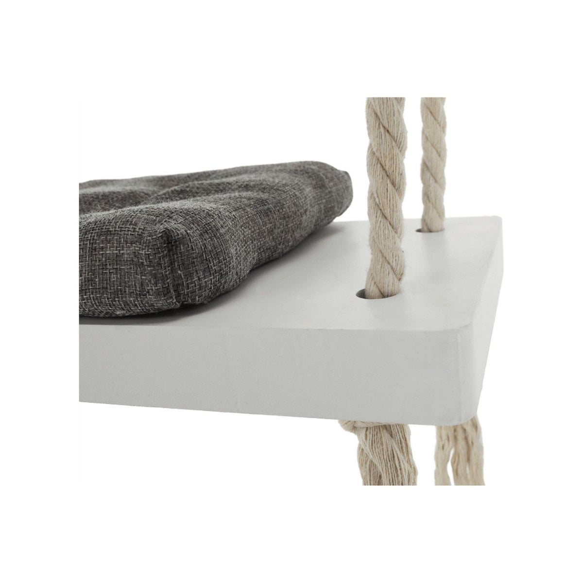 Leagan copii SVING, bej/alb, lemn/franghie, 50x18x3 cm