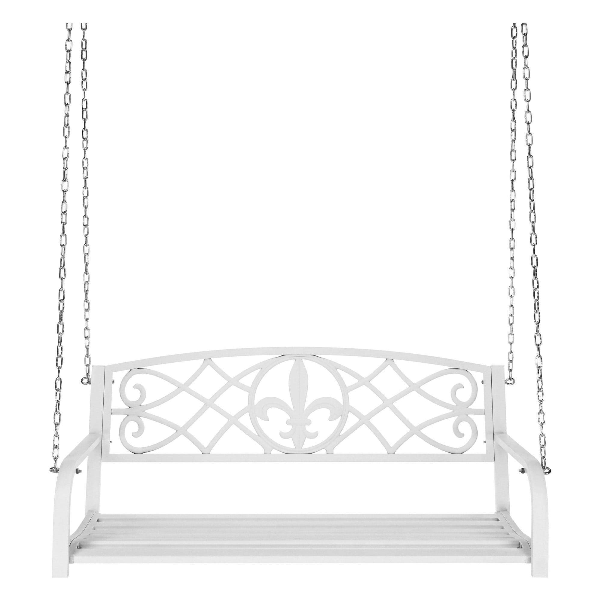 Leagan gradina ABEA, alb, metal, 127x56x52 cm