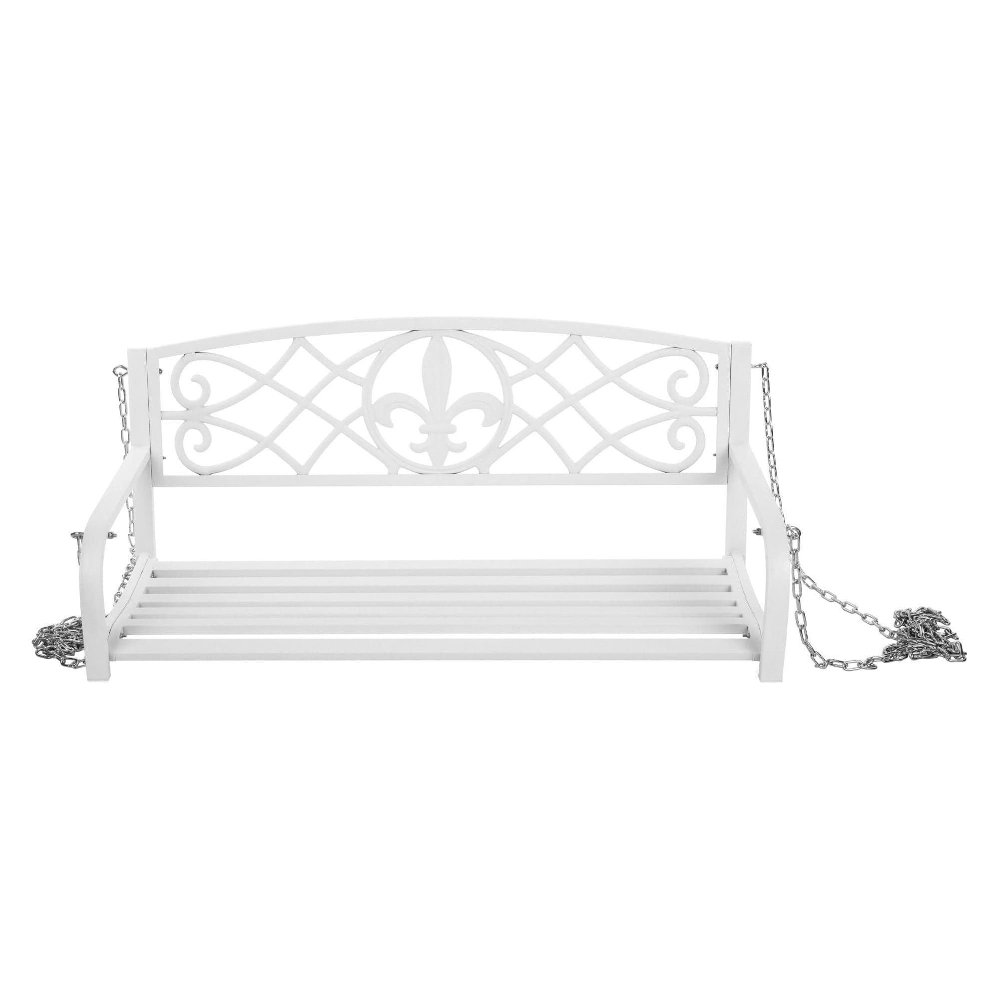 Leagan gradina ABEA, alb, metal, 127x56x52 cm