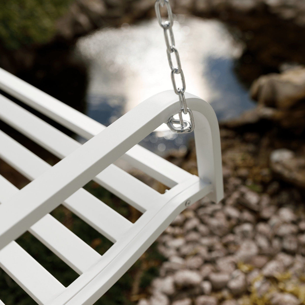 Leagan gradina ABEA, alb, metal, 127x56x52 cm