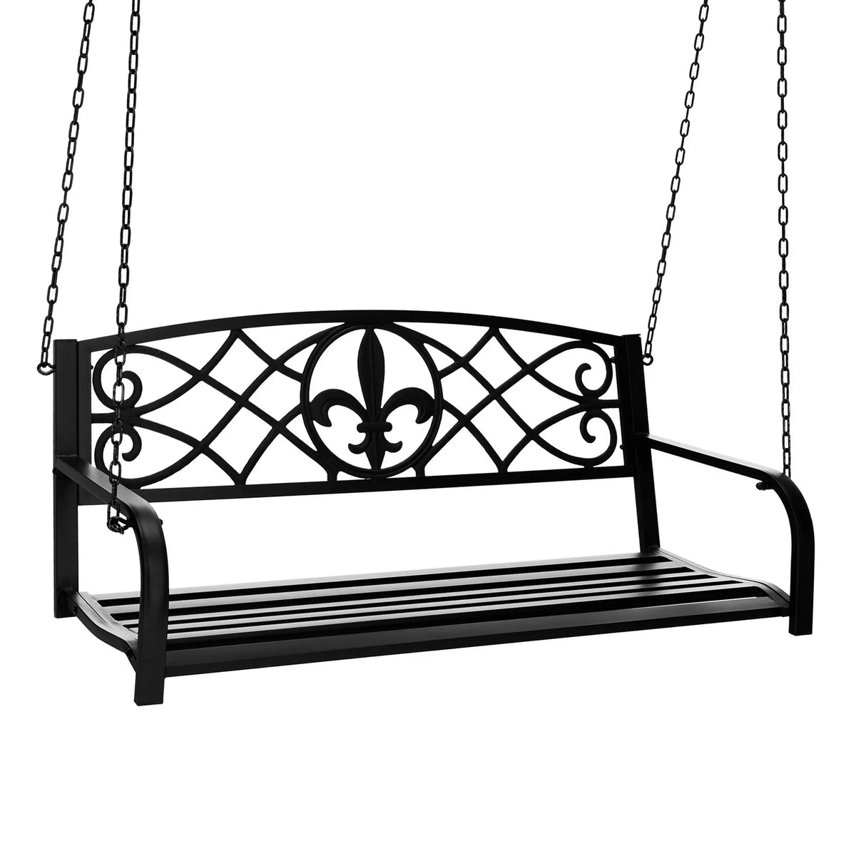 Leagan gradina ABEA, negru, otel, 127x56x52 cm
