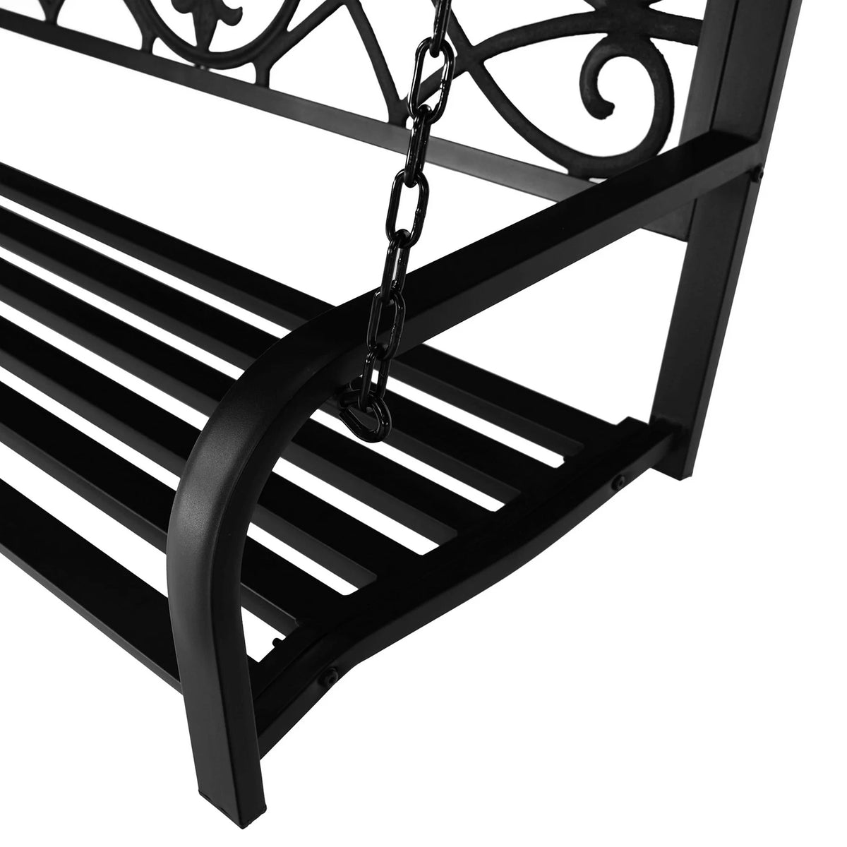 Leagan gradina ABEA, negru, otel, 127x56x52 cm