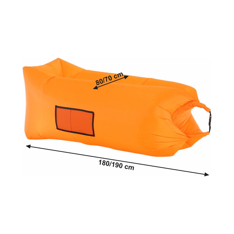 Fotoliu gonflabil LEBAG, nailon rezistent, portocaliu, 70x180/190/240 cm
