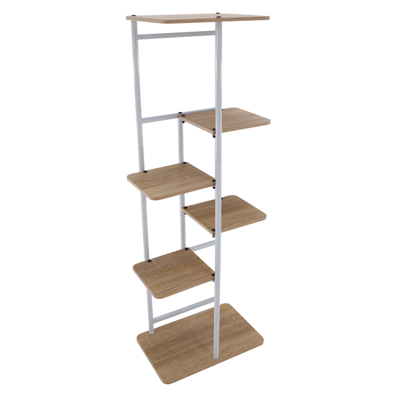 Etajera LEDOR TIP 2, stejar sonoma/alb, DTD/metal, 36x24x106 cm